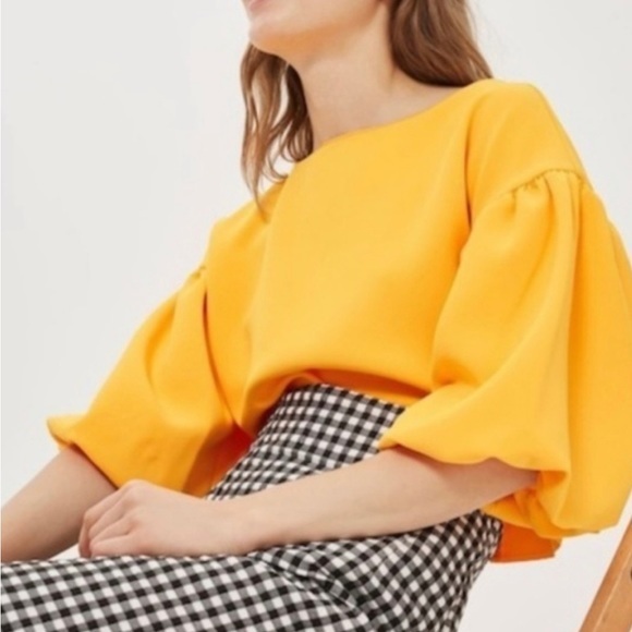 Topshop Puff Sleeves Top - Picture 2 of 9
